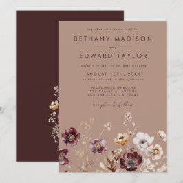 Elegant Wildblomme Fall Wedding Inbjudningar