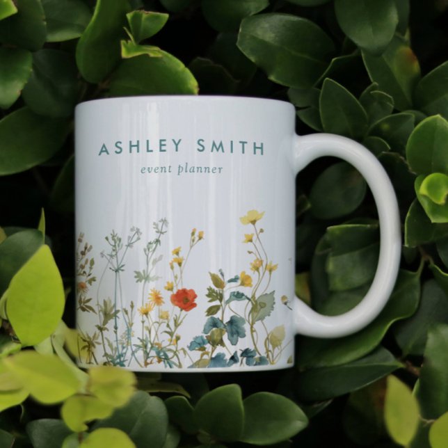 Elegant Wildblomme Fält Business Kaffemugg (Skapare uppladdad)