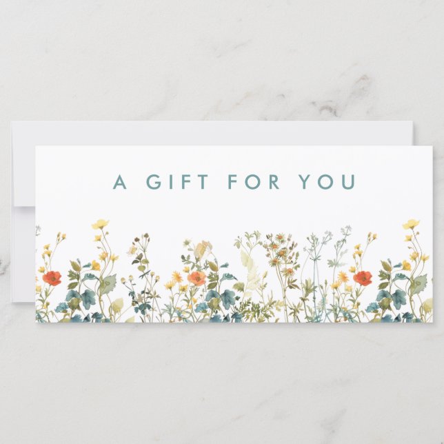 Elegant Wildblomme Fält Gift Certificate (Framsida)