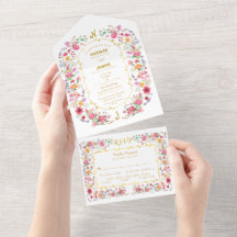 Elegant Wildblomme Meadow Vår Garden Wedding