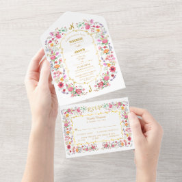 Elegant Wildblomme Meadow Vår Garden Wedding
