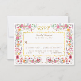 Elegant Wildblomme Meadow Vår Garden Wedding OSA Kort