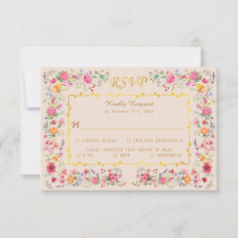 Elegant Wildblomme Meadow Vår Garden Wedding OSA Kort