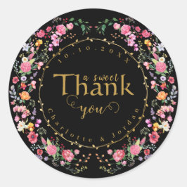 Elegant Wildblomme Meadow Vår Garden Wedding Runt Klistermärke