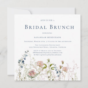 Elegant Wildblomme Möhippa Brunch Inbjudningar