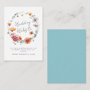 Elegant Wildblomme Wandesamt Summer Bröllop webbpl Tilläggskort
