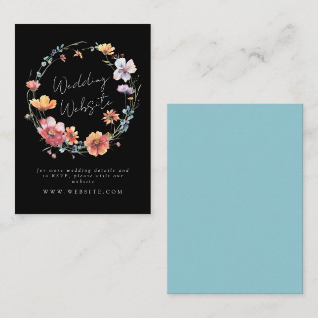 Elegant Wildblomme WandeSedan sommaren Bröllop web Tilläggskort (Fram/baksida)