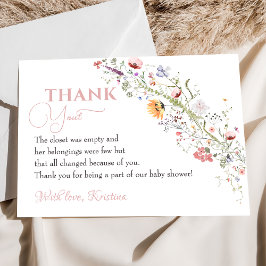 Elegant Wildblommes Blommigt Baby Shower Tack Kort