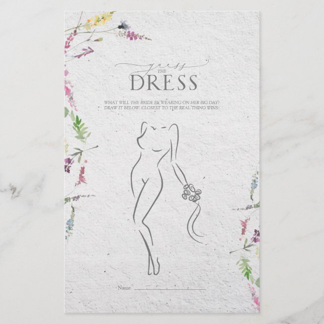 Elegant Wildblommes botaniska Möhippa-spel (Framsida)