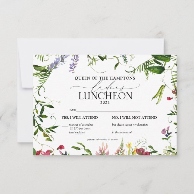 Elegant Wildblommity Lunch OSA Kort (Framsida)