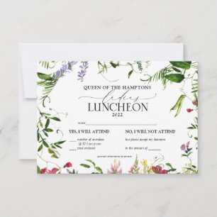 Elegant Wildblommity Lunch OSA Kort