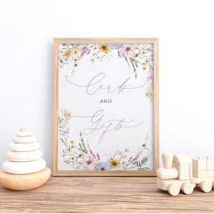 Elegant Wildblommor Baby Shower Cards and Gifts Poster