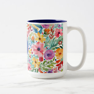Elegant Wildblommor Blommigt & Botanical Två-Tonad Mugg