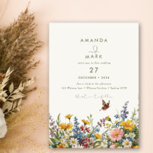 Elegant Wildblommor bloom bouquet-inbjudan