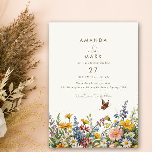 Elegant Wildblommor bloom bouquet-inbjudan Inbjudningar