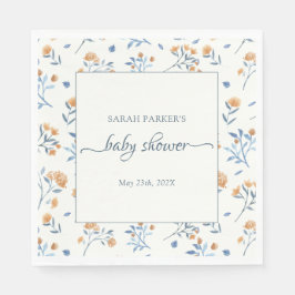Elegant Wildblommor Boho Baby Shower Pappersservett
