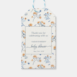 Elegant Wildblommor Boho Baby Shower Tack Presentetikett