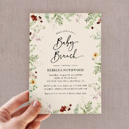Elegant Wildblommor Boho-ThLED Baby Brunch Inbjudningar
