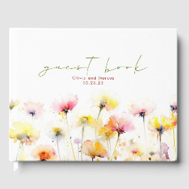 Elegant Wildblommor Bröllop Gästböcker