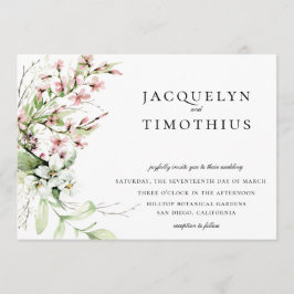 Elegant Wildblommor Bröllop Inbjudningar