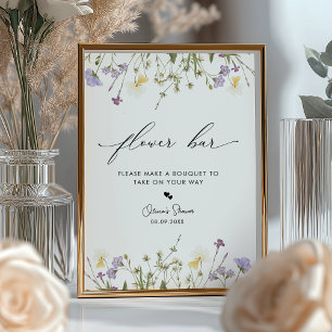 Elegant Wildblommor Flower Pub Sign Poster