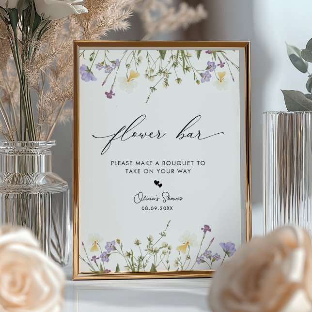 Elegant Wildblommor Flower Pub Sign Poster (Skapare uppladdad)