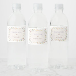 Elegant Wildblommor Garden Fairytale Wedding Favor Vattenflaskor Etikett