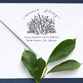 Elegant Wildblommor, gift par Returadress Stämpel