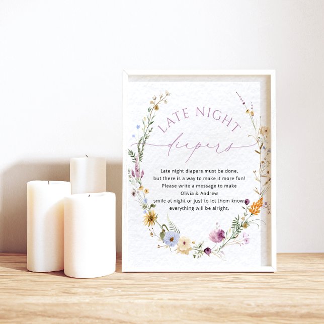 Elegant Wildblommor Late Night Diaper Poster (Skapare uppladdad)