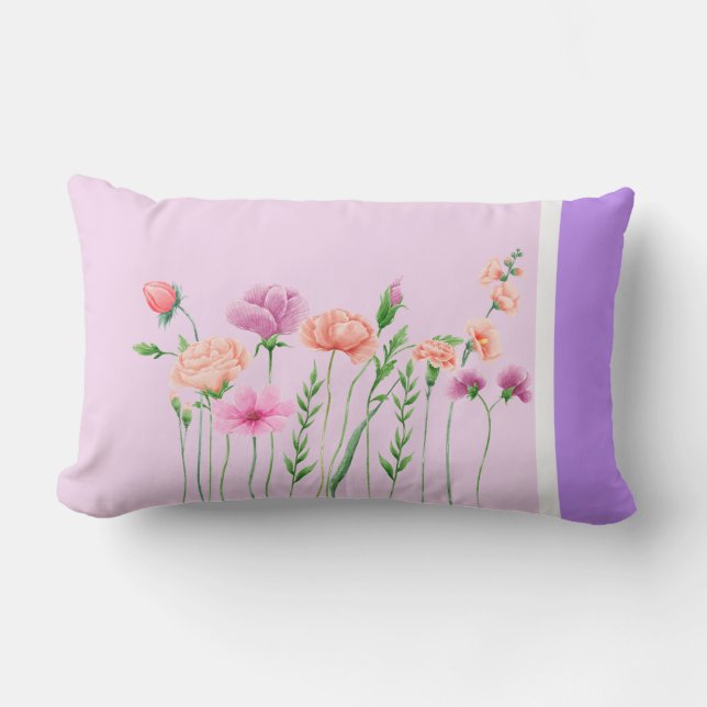 Elegant Wildblommor Lumbar Cushion Lumbarkudde (Framsida)