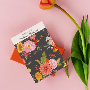 Elegant Wildblommor Necklace Jewelry Visning Card Visitkort