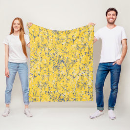 Elegant Wildblommor på Mustard Gult Fleecefilt