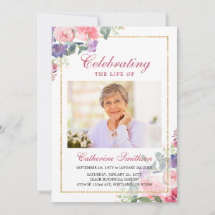 Elegant Wildblommor Printable Funeral Program