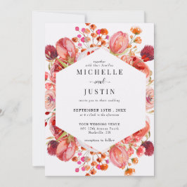 Elegant Wildblommor | Rustic Photo Bröllop Inbjudningar