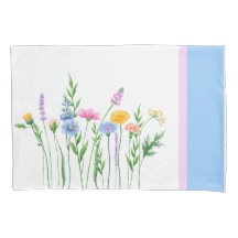 Elegant Wildblommor Set of Pillowcases - Blue