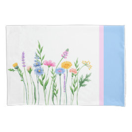 Elegant Wildblommor Set of Pillowcases - Blue