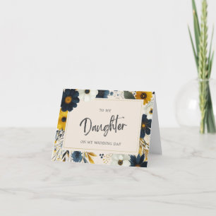 Elegant Wildblommor till min dotter Beige Bröllop Kort