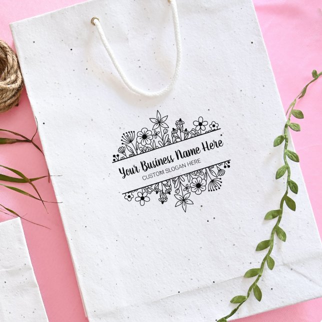 Elegant Wildblommors Business Modern Script Stämpel (Skapare uppladdad)