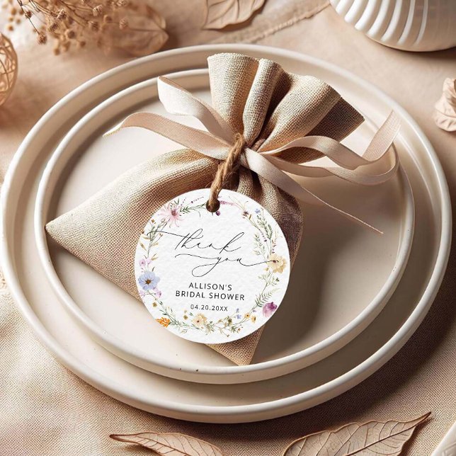 Elegant Wildblommors Möhippa Tack Gåvor Etiketter (Skapare uppladdad)