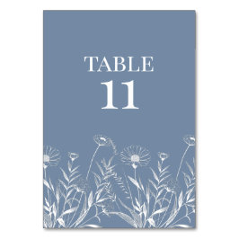 Elegant WildblommPeriwinkle Bröllop Bordsnummer