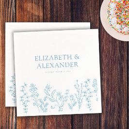 Elegant WildblommPeriwinkle Bröllop Pappersservett