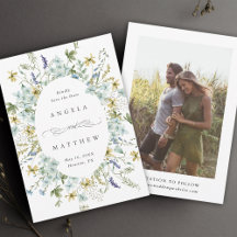 Elegant Wildblomoval Ram Bröllop Photo