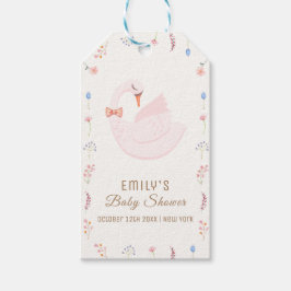 Elegant Wildblomprincess Svan Girl Baby Shower Presentetikett