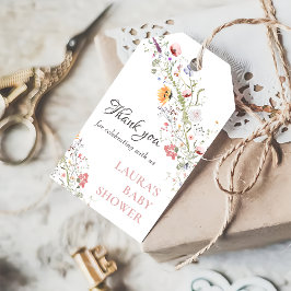 Elegant Wildbloms Blommigt Baby Shower Gift-Märkre Presentetikett