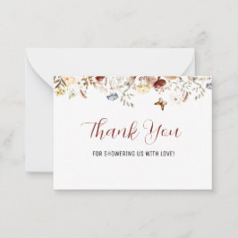 Elegant Wildbloms blommigt tackkort-kort Anteckningskort