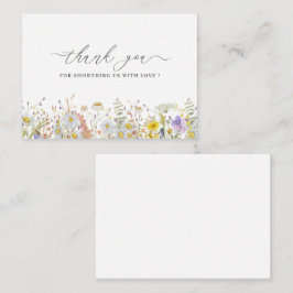 Elegant Wildbloms blommigt tackkort-kort Anteckningskort