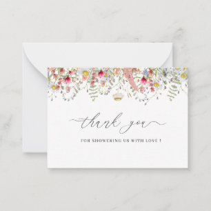 Elegant Wildbloms blommigt tackkort-kort Anteckningskort