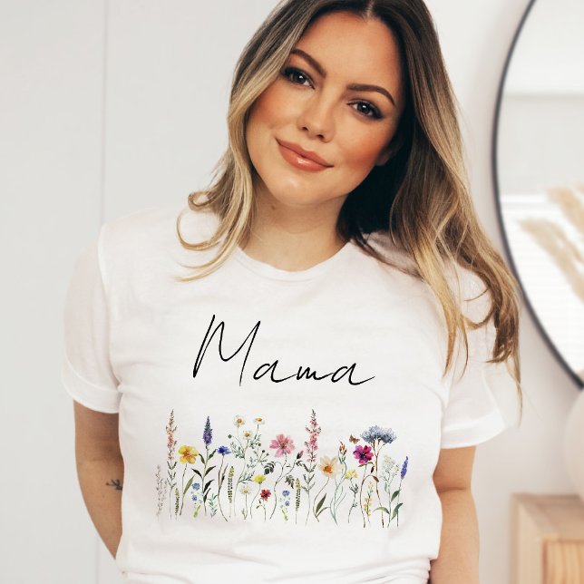 Elegant Wildbloms Meadow Mamma Baby Shower T Shirt (Skapare uppladdad)