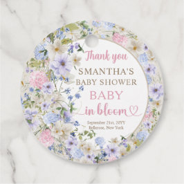 Elegant Wildbloms Meadow Rosa Light Blue Gåvor Etiketter