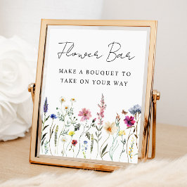 Elegant Wildbloms Möhippa Flower Pub Sign Poster